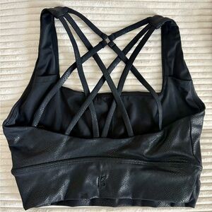 BuffBunny Black Strappy Sports Bra for Intense Workouts